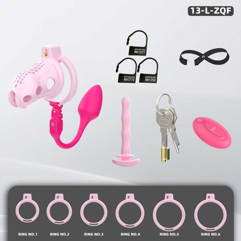 Generation 13Soft Silicone
(with Anal Plug) Chastity Cage Set - detail 2