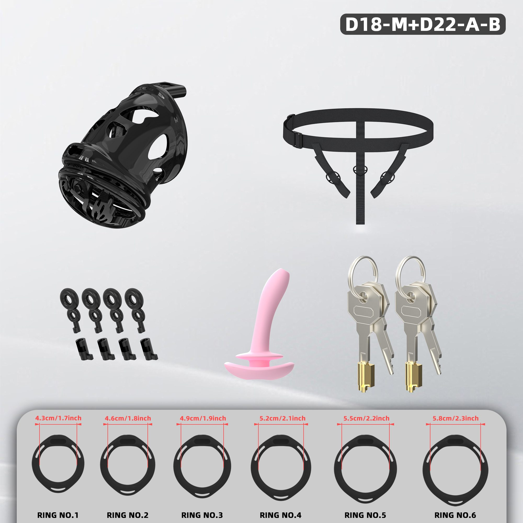 D18 Dual-Lock Chastity Set with D22-A - detail 2