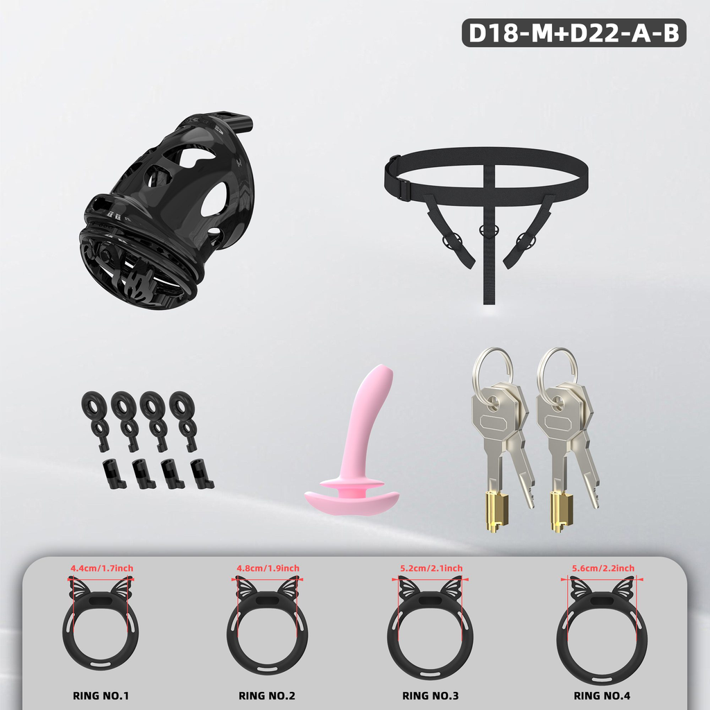 D18 Dual-Lock Chastity Set with D22-A - detail 3