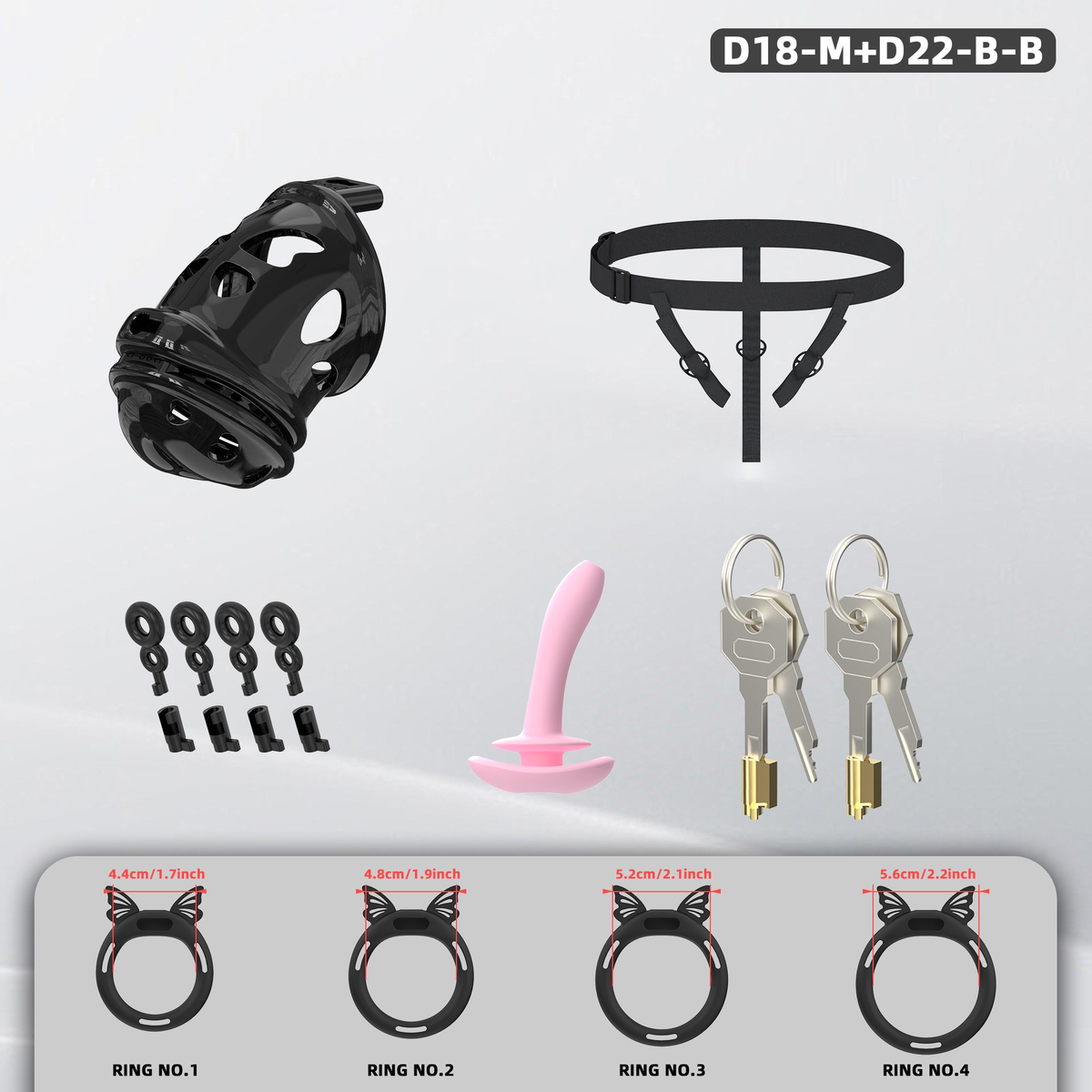 D18 Dual-Lock Chastity Set with D22-B - detail 3