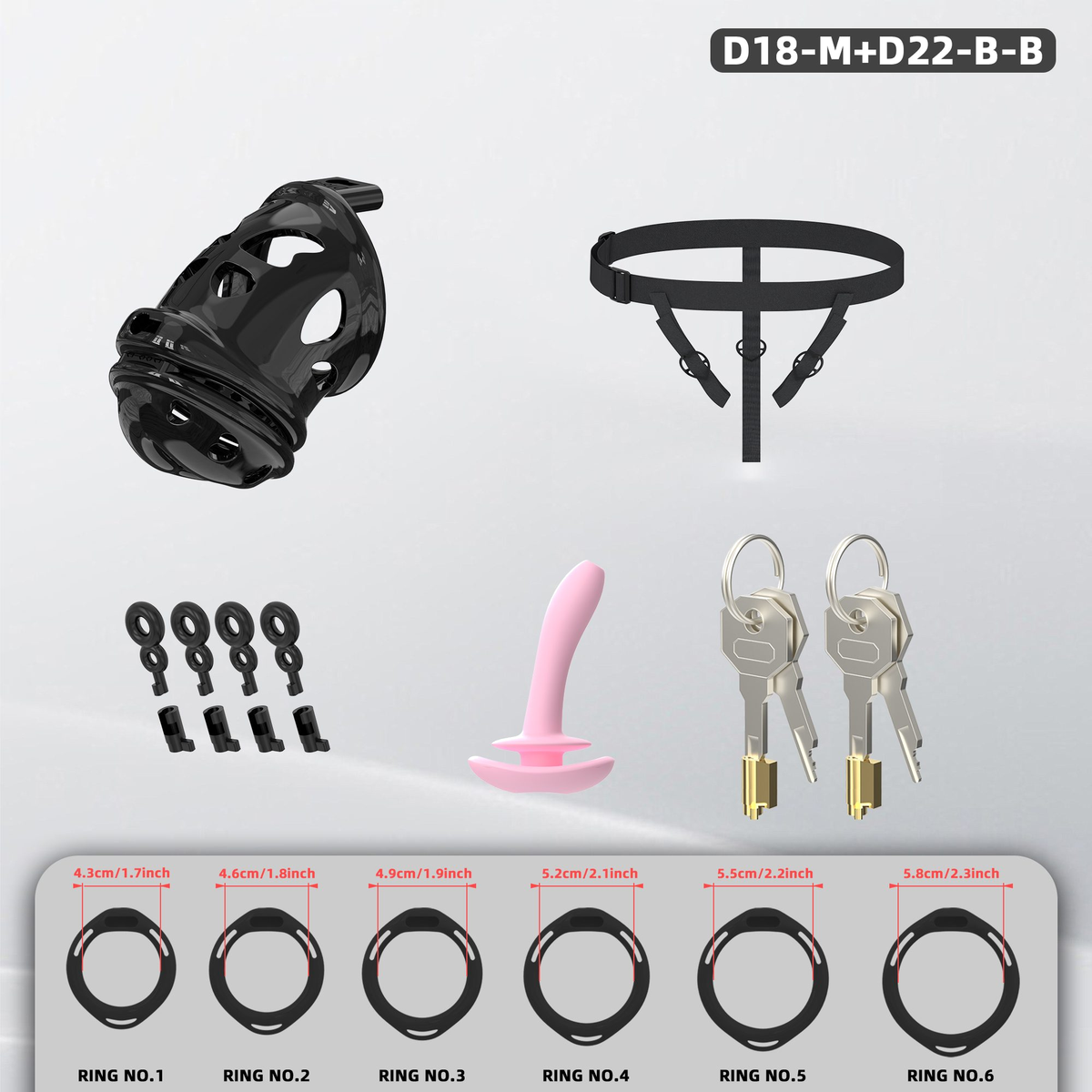 D18 Dual-Lock Chastity Set with D22-B - detail 2