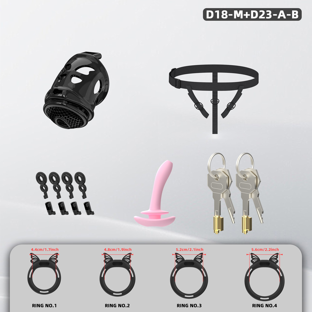 D18 Dual-Lock Chastity Set with D23-A - detail 3
