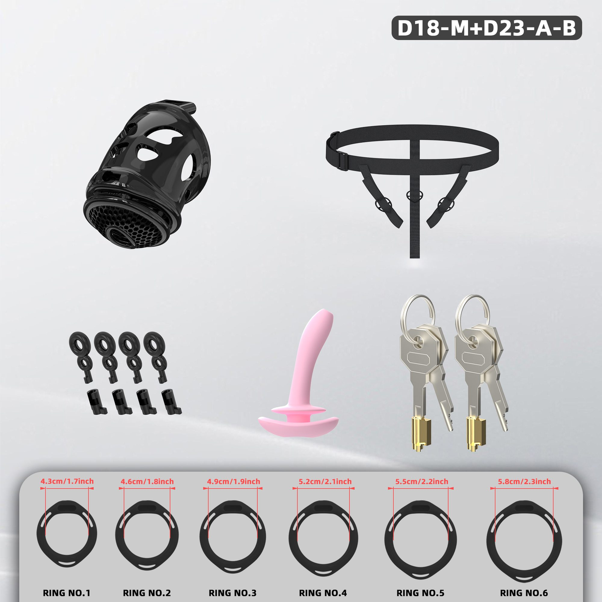 D18 Dual-Lock Chastity Set with D23-A - detail 2