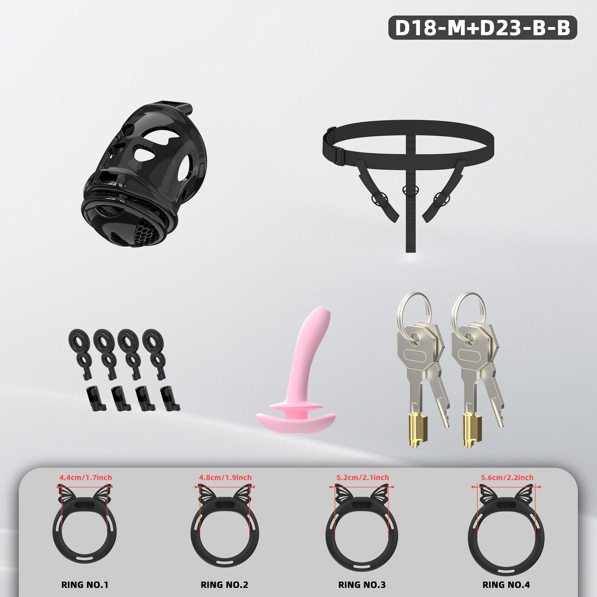 D18 Dual-Lock Chastity Set with D23-B - detail 3