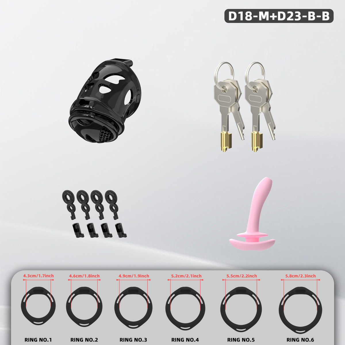 D18 Dual-Lock Chastity Set with D23-B - detail 2