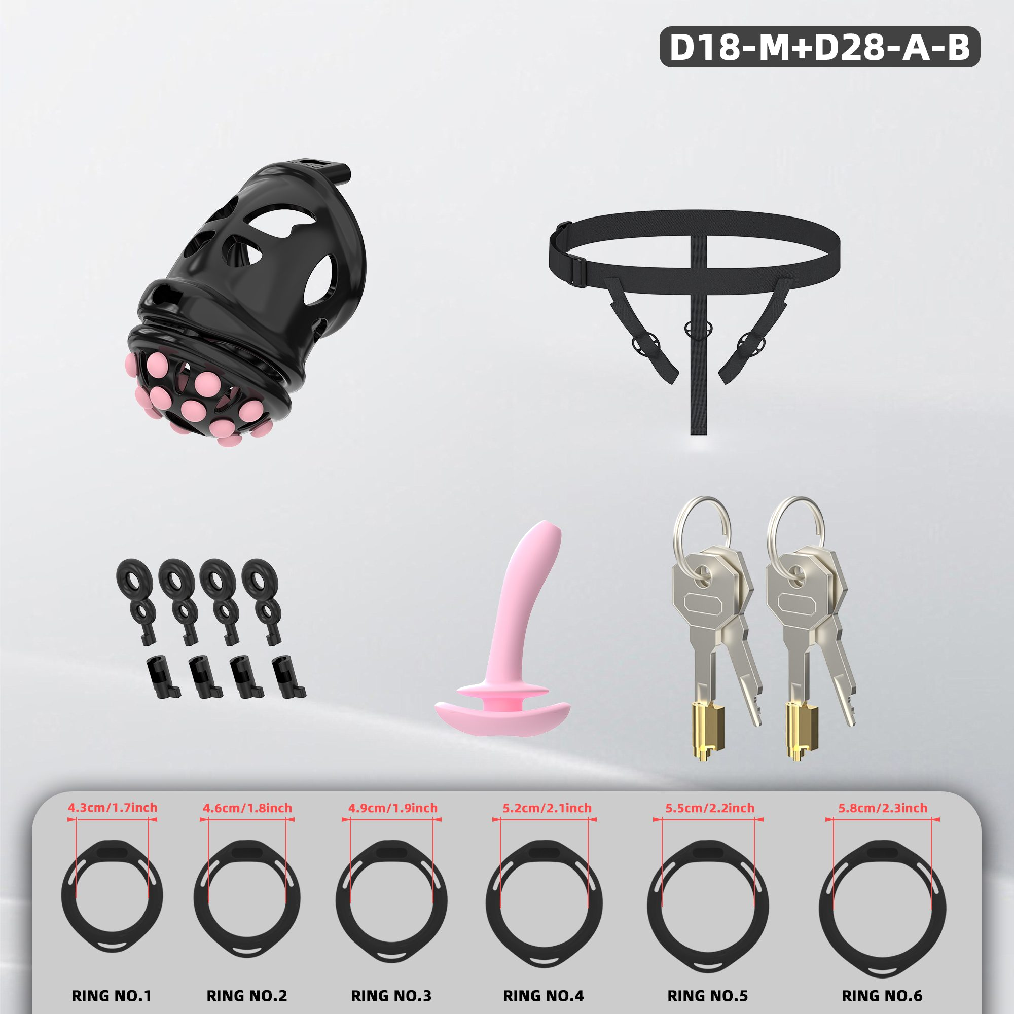 D18 Dual-Lock Chastity Set with D28-A - detail 2