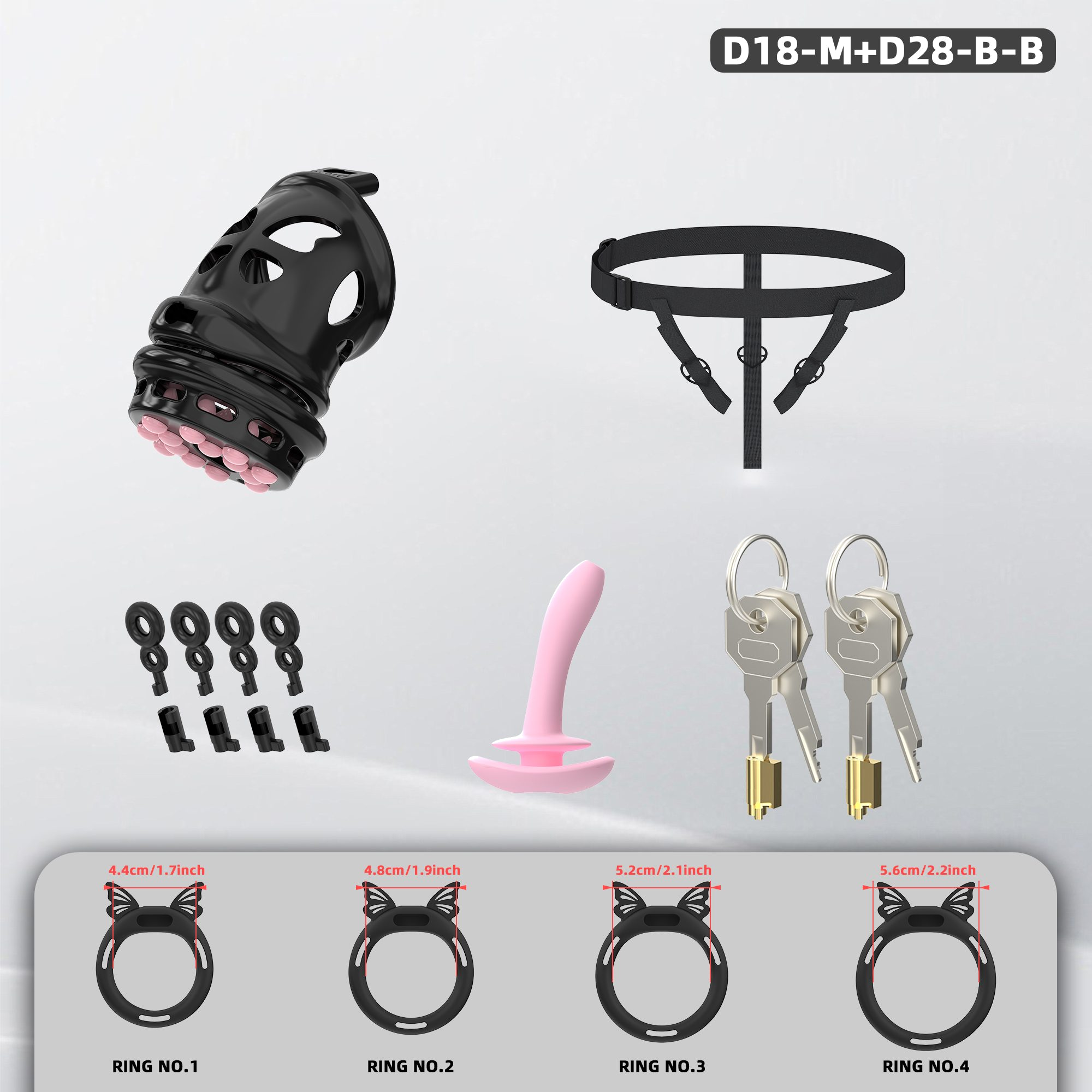 D18 Dual-Lock Chastity Set with D28-B - detail 3