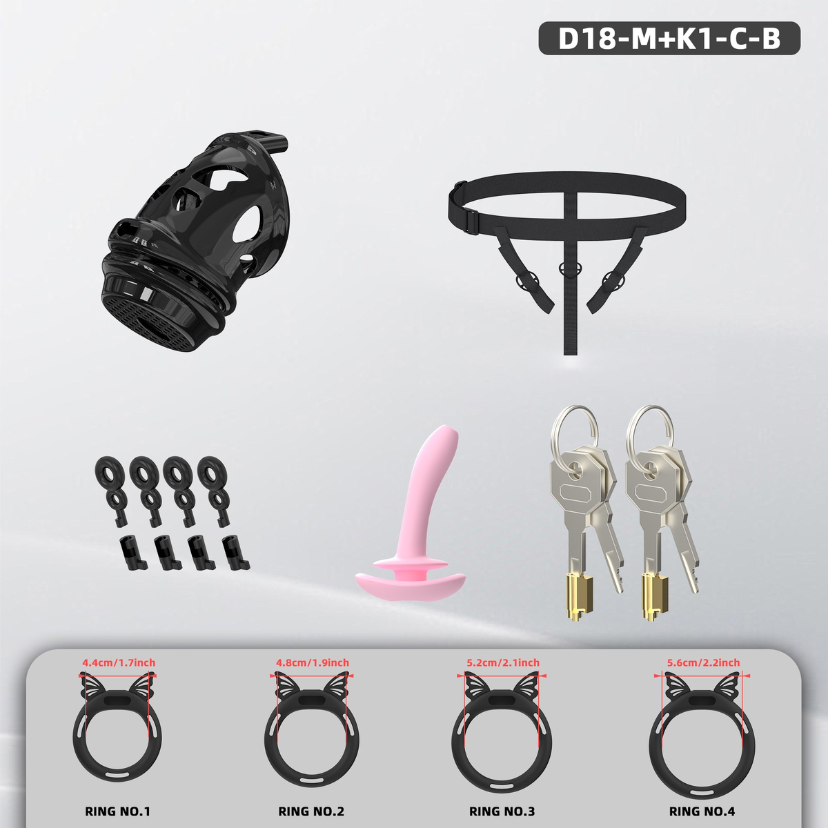 D18 Dual-Lock Chastity Set with K1-C - detail 3