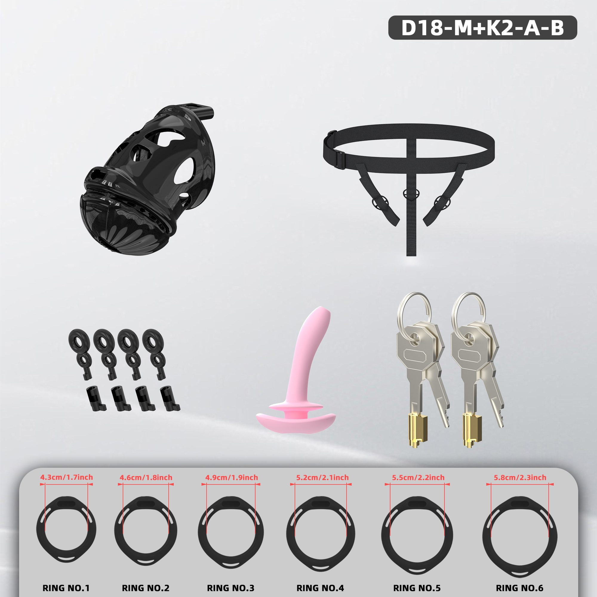 D18 Dual-Lock Chastity Set with K2-A - detail 2