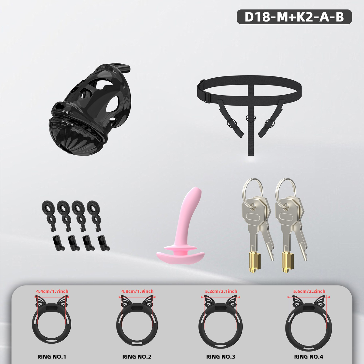 D18 Dual-Lock Chastity Set with K2-A - detail 3