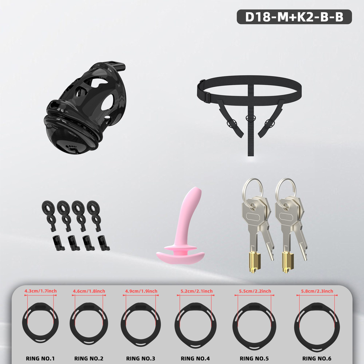 D18 Dual-Lock Chastity Set with K2-B - detail 2