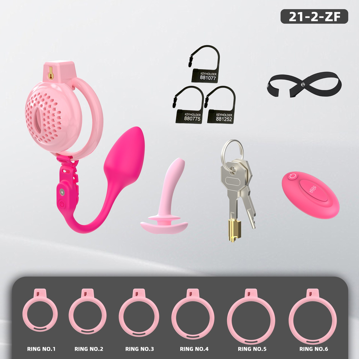 Generation 21Soft Silicone
(with Anal Plug) Chastity Cage Set (21—2) - detail 1