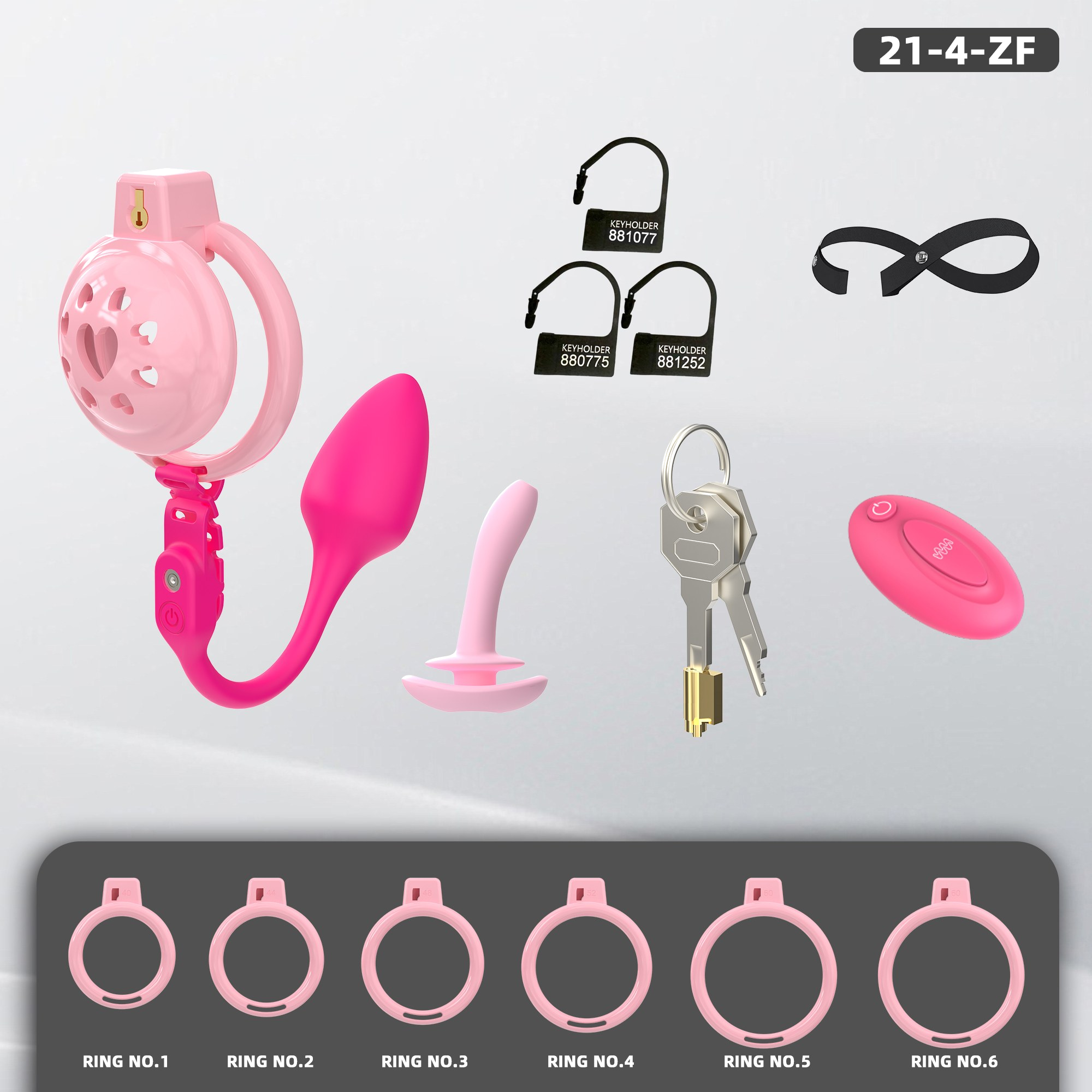 Generation 21Soft Silicone
(with Anal Plug) Chastity Cage Set (21—2, 21—4) - detail 1
