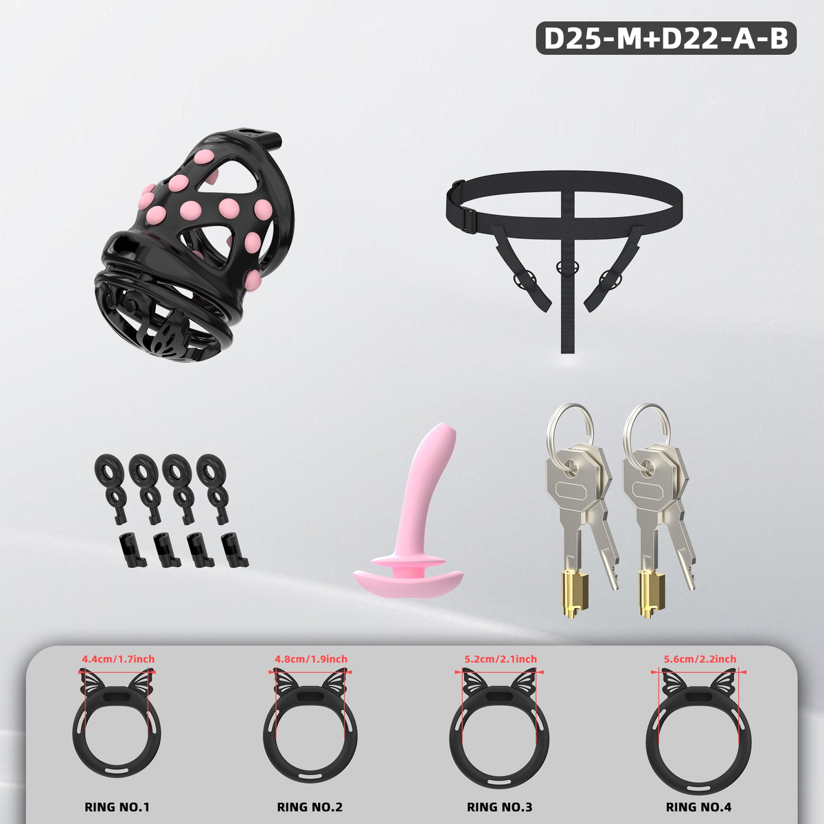 D25 Dual-Lock Chastity Set with D22-A - detail 3