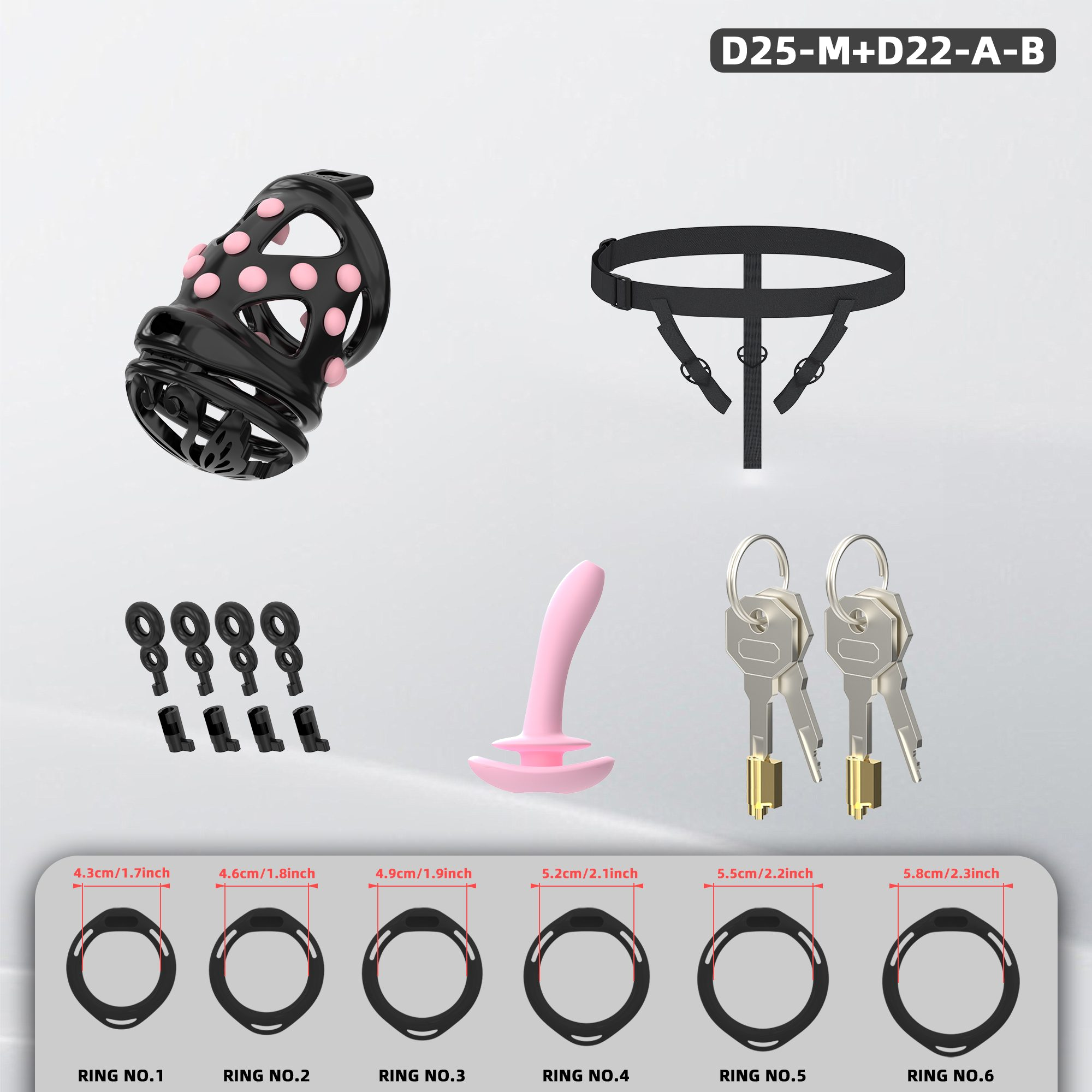 D25 Dual-Lock Chastity Set with D22-A - detail 2