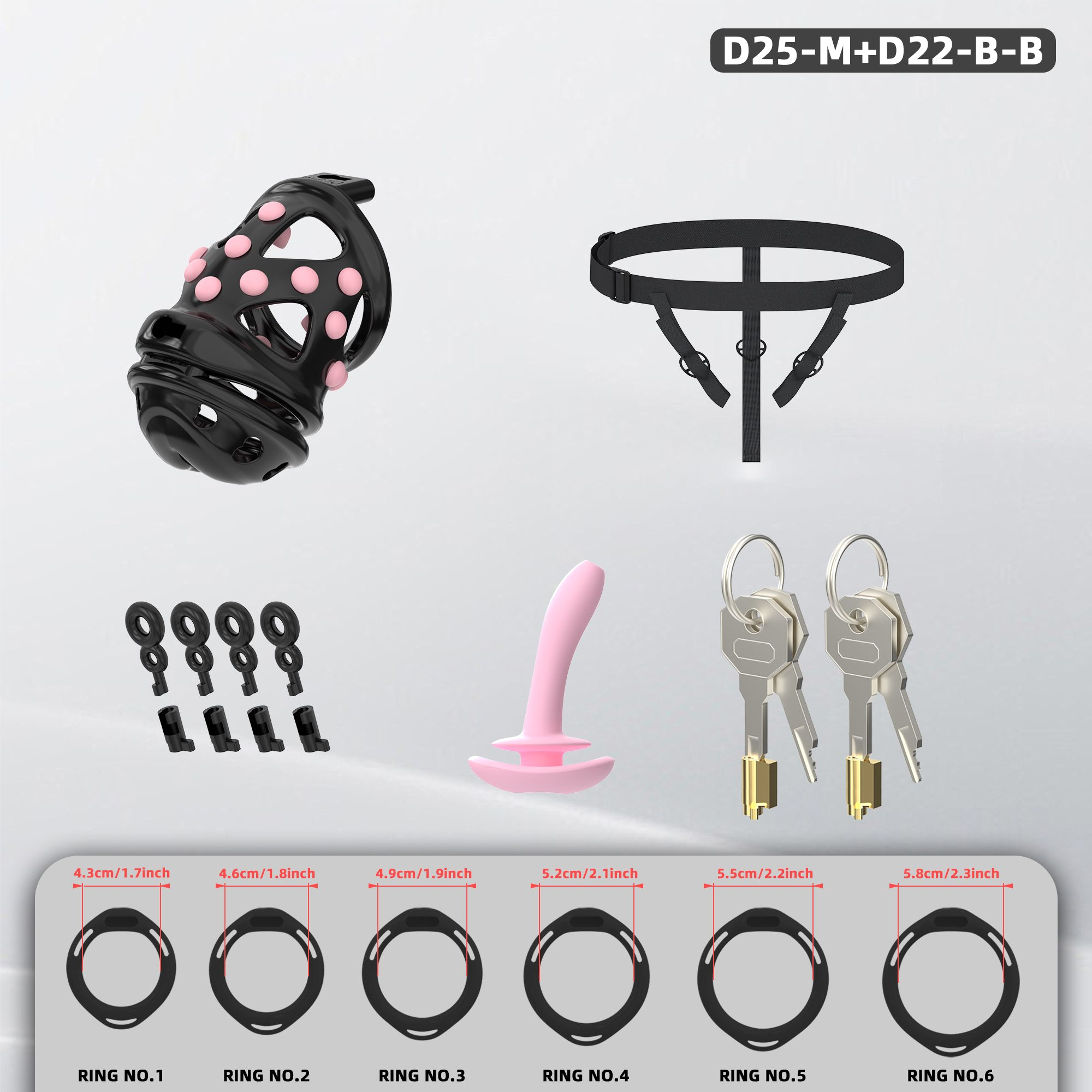 D25 Dual-Lock Chastity Set with D22-B - detail 2