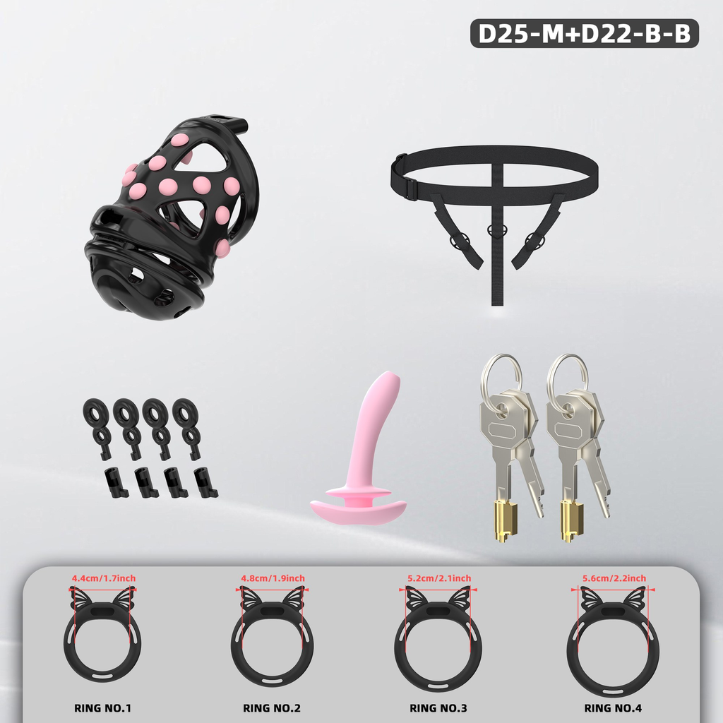 D25 Dual-Lock Chastity Set with D22-B - detail 3