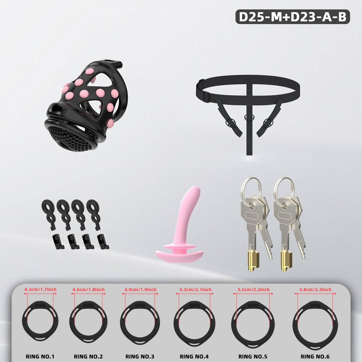 D25 Dual-Lock Chastity Set with D23-A - detail 2