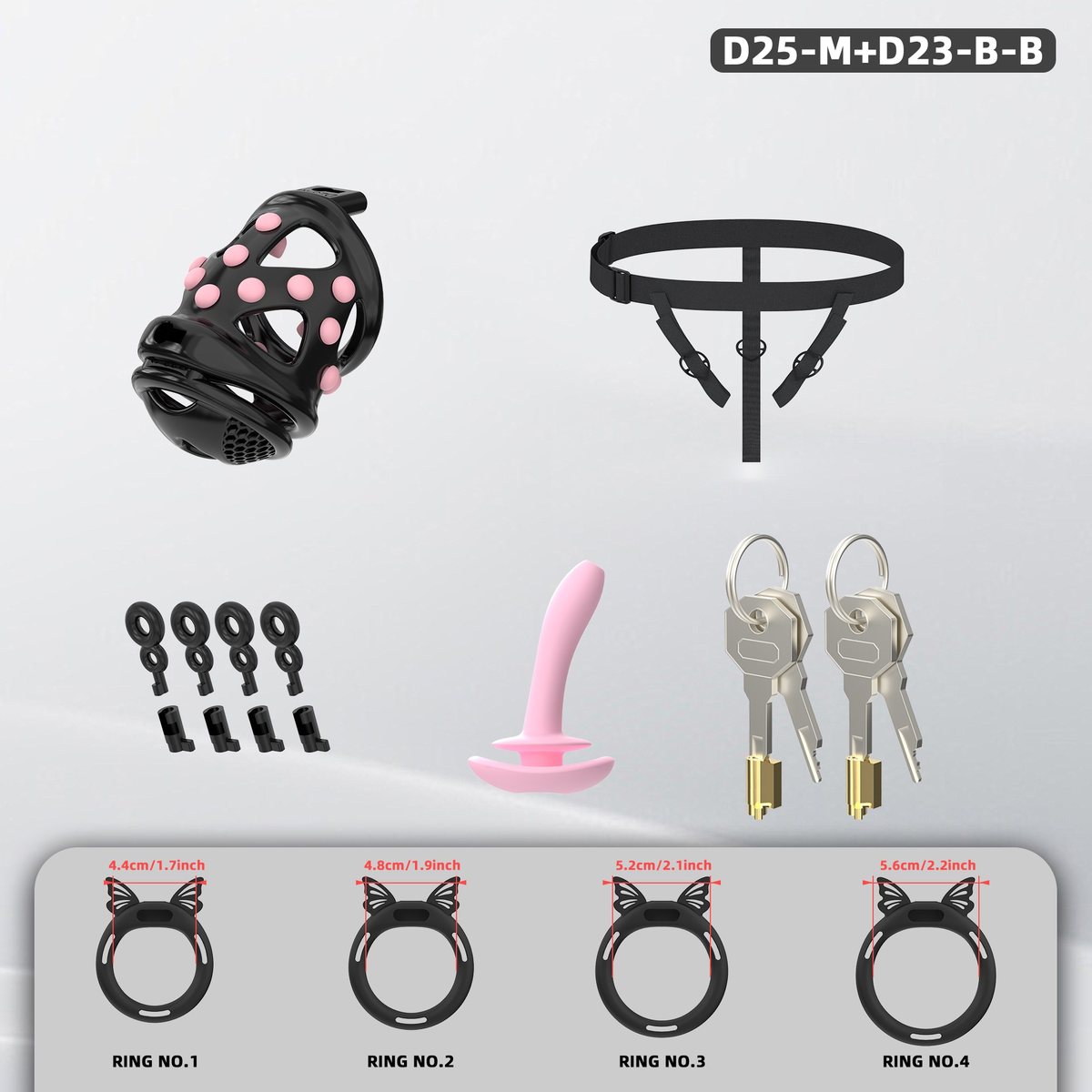 D25 Dual-Lock Chastity Set with D23-B - detail 3
