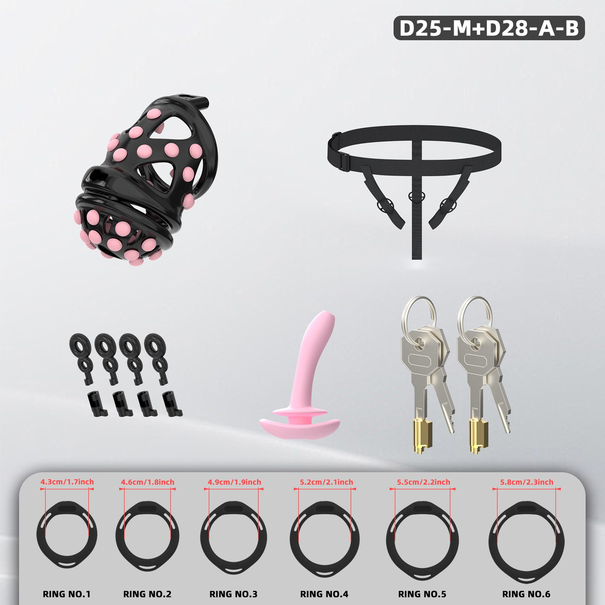 D25 Dual-Lock Chastity Set with D28-A - detail 2