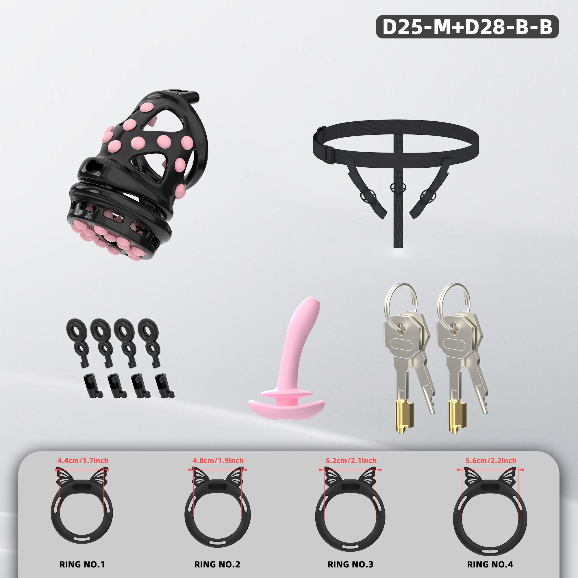 D25 Dual-Lock Chastity Set with D28-B - detail 3