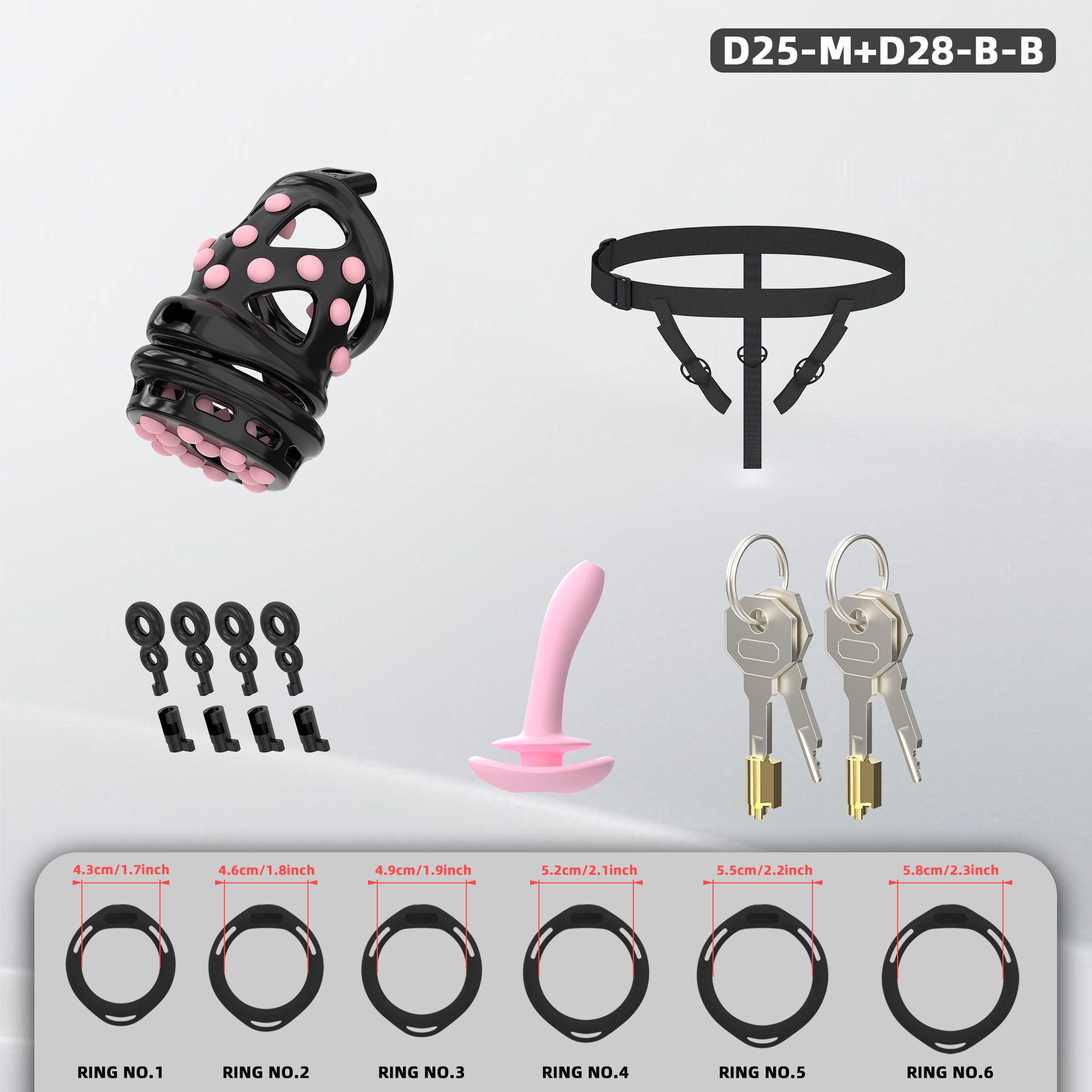 D25 Dual-Lock Chastity Set with D28-B - detail 2