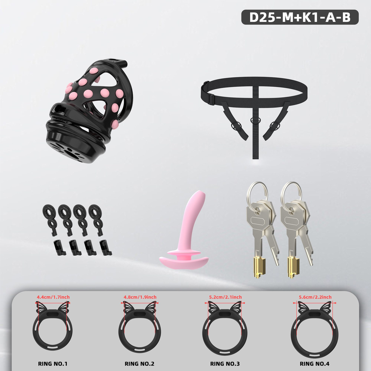 D25 Dual-Lock Chastity Set with K1-A - detail 3