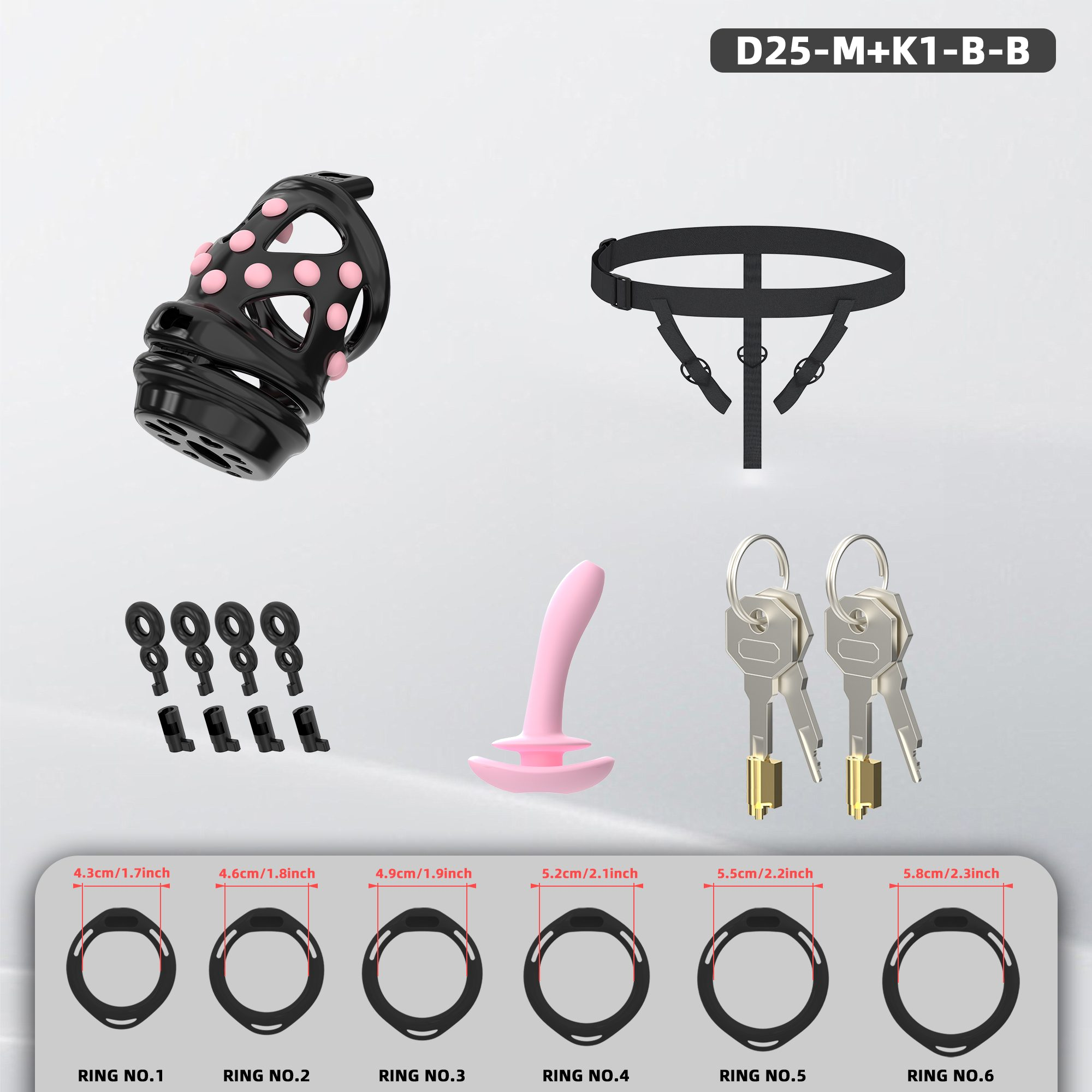 D25 Dual-Lock Chastity Set with K1-B - detail 2