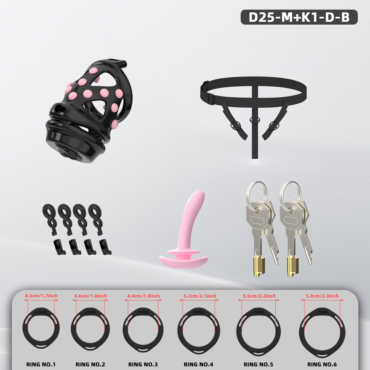 D25 Dual-Lock Chastity Set with K1-D - detail 2