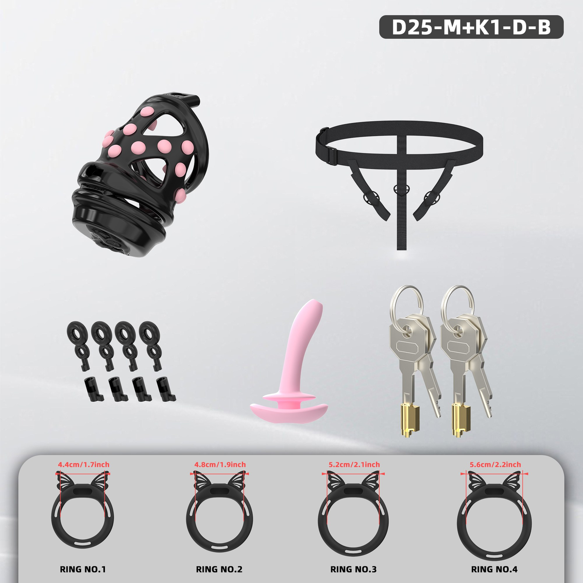 D25 Dual-Lock Chastity Set with K1-D - detail 3