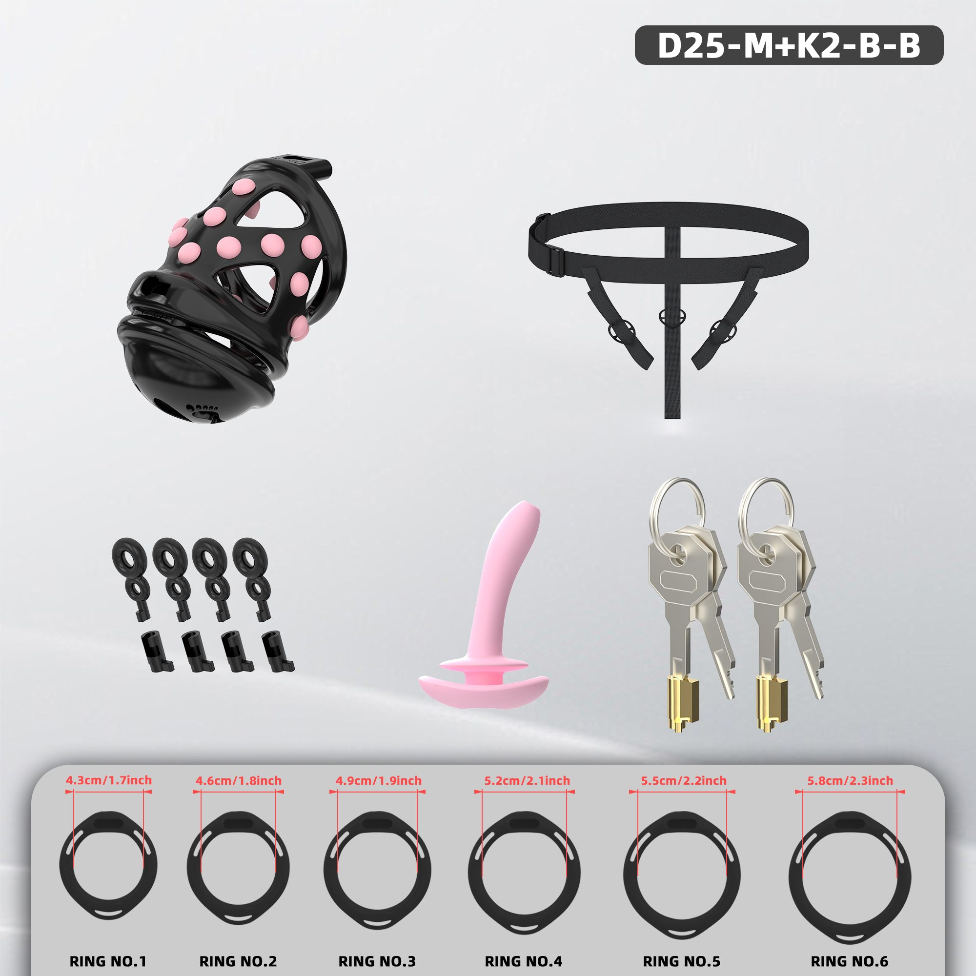 D25 Dual-Lock Chastity Set with K2-B - detail 2