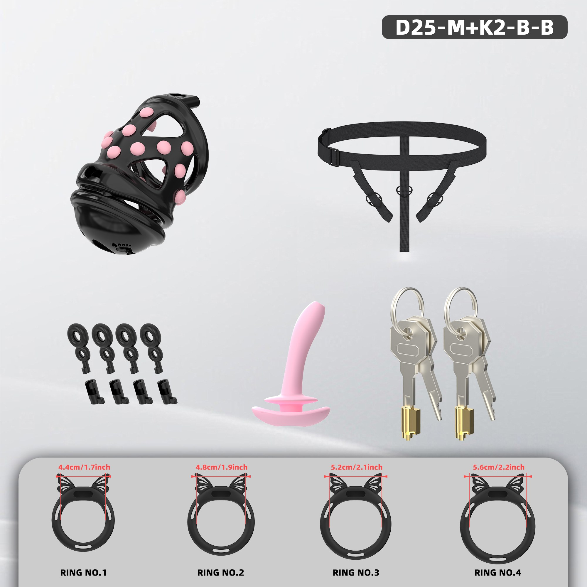 D25 Dual-Lock Chastity Set with K2-B - detail 3
