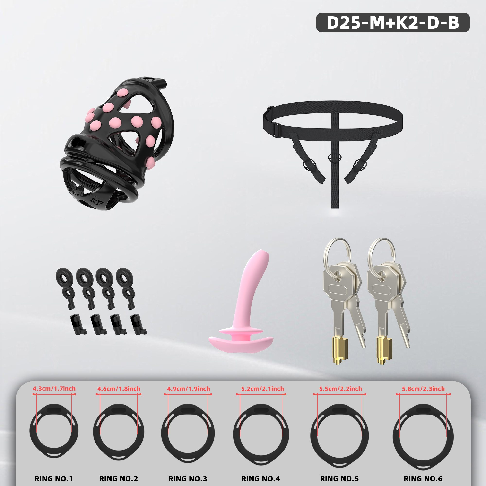 D25 Dual-Lock Chastity Set with K2-D - detail 2