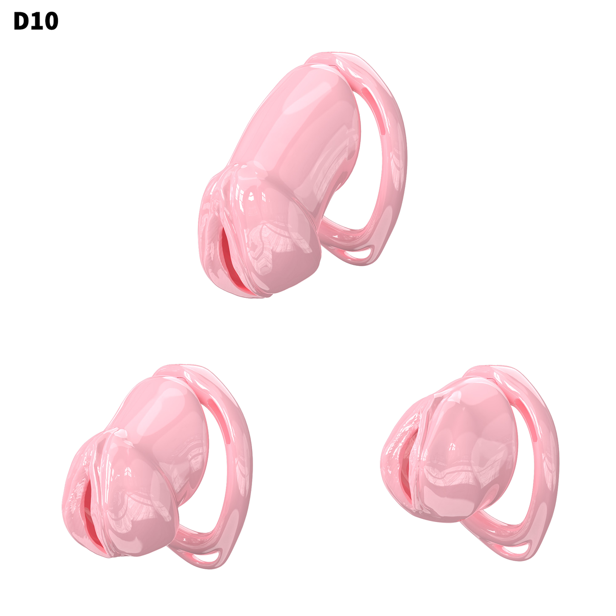 D10 Chastity Cage Set with Plastic Rings - main image