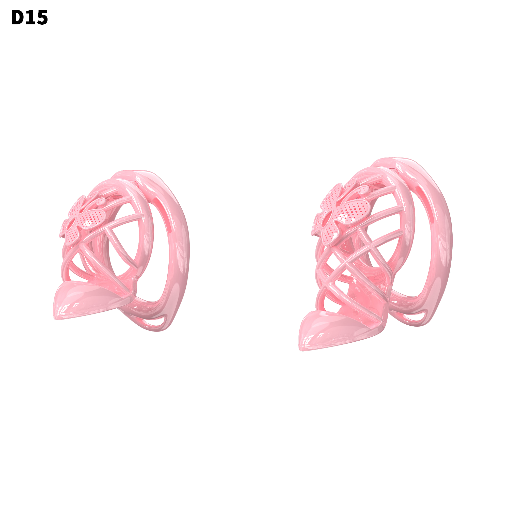 D15 Chastity Cage Set with Plastic Rings - main image
