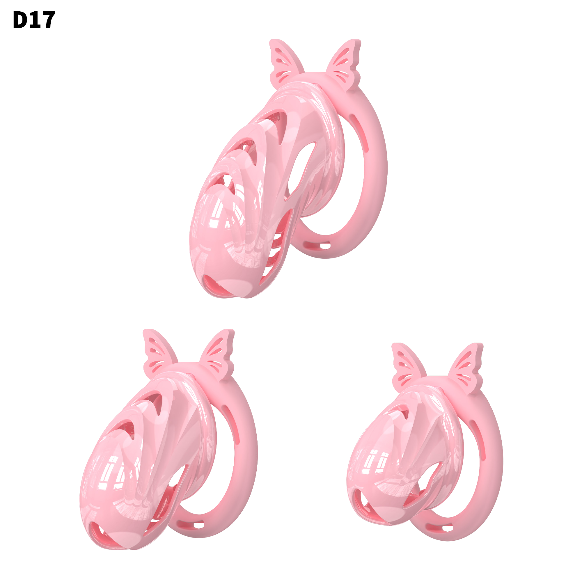 D17 Chastity Cage Set with Silicone Rings - main image