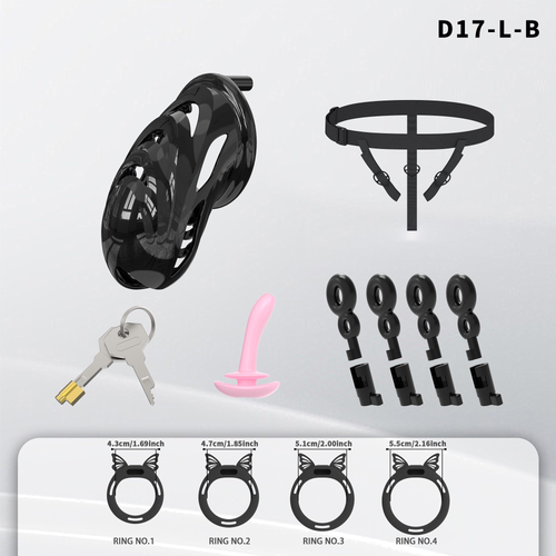 D17 Chastity Cage Set with Silicone Rings - detail 1