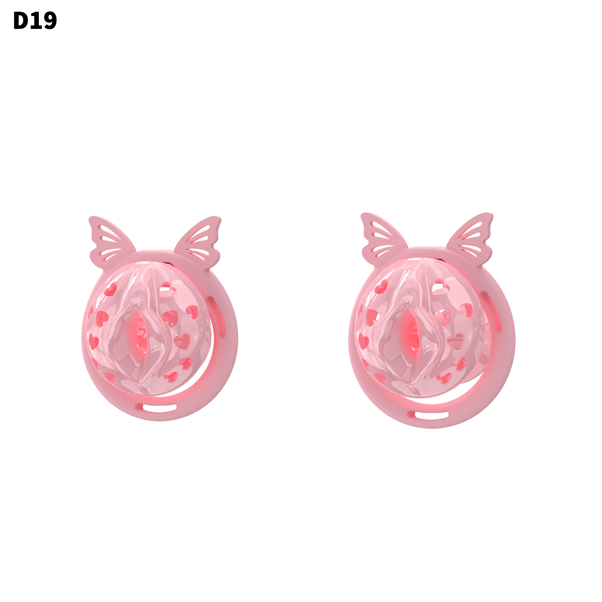 D19 Chastity Cage Set with Silicone Rings - main image