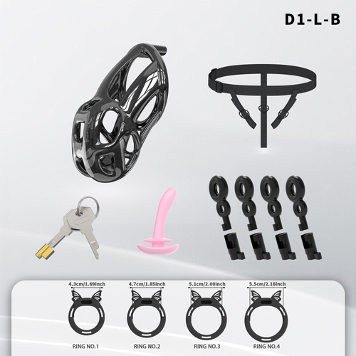 D1 Chastity Cage Set with Silicone Rings - detail 1