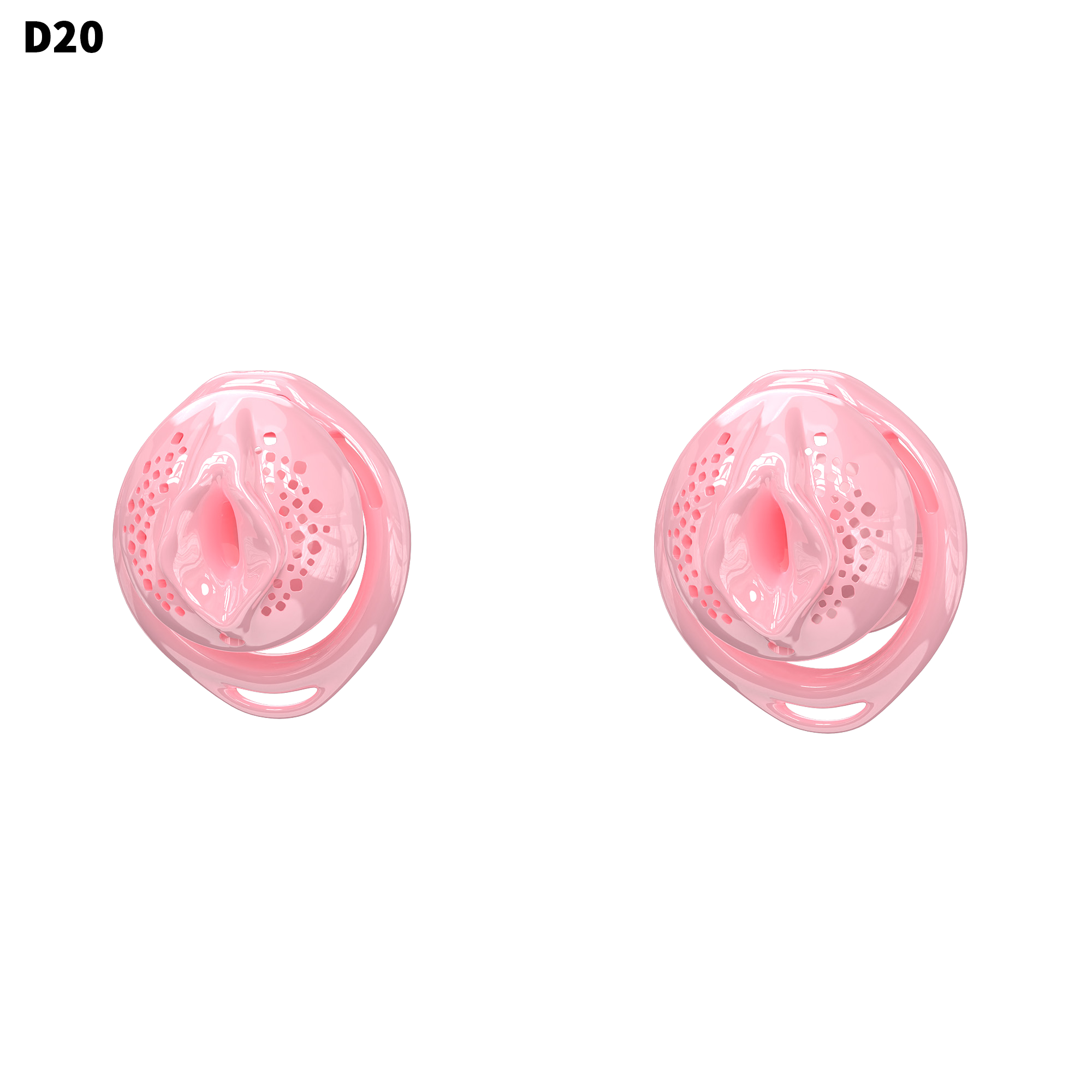 D20 Chastity Cage Set with Plastic Rings - main image