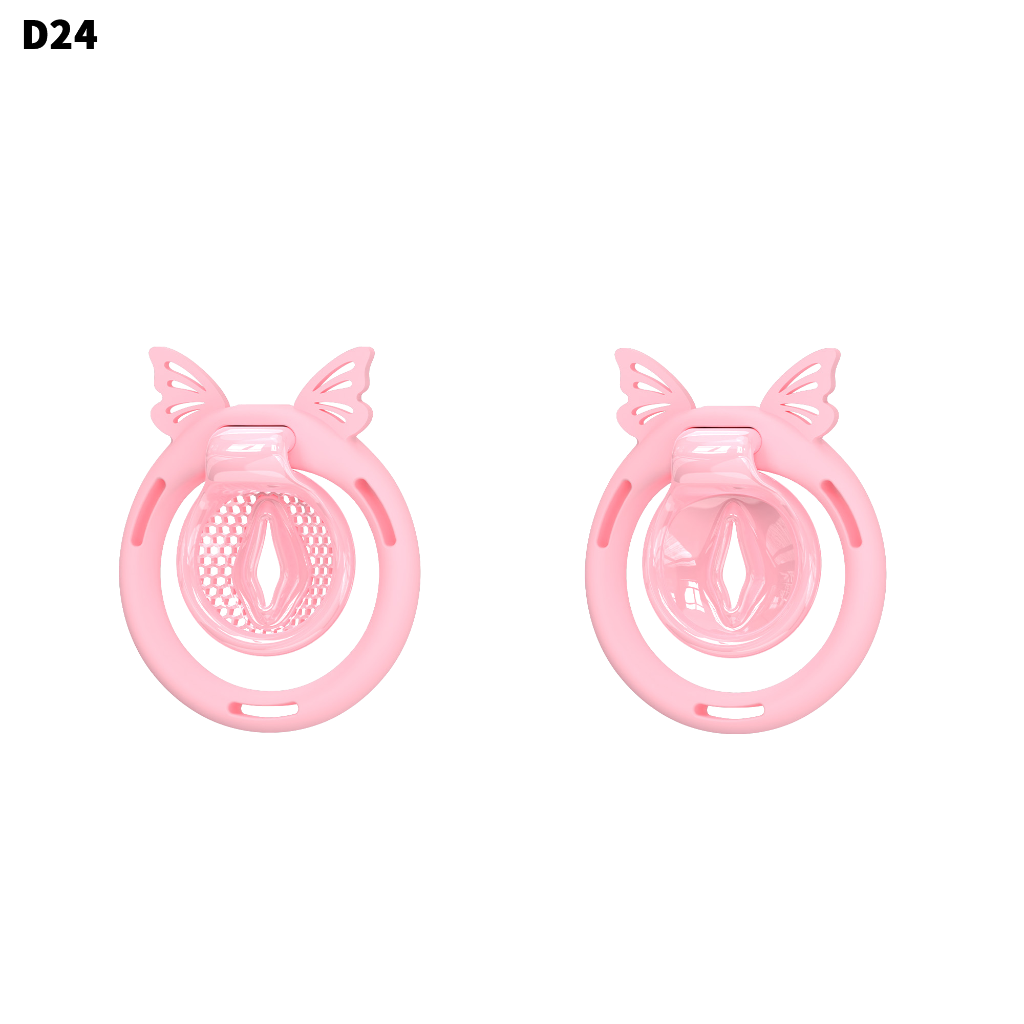 D24 Chastity Cage Set with Silicone Rings - main image