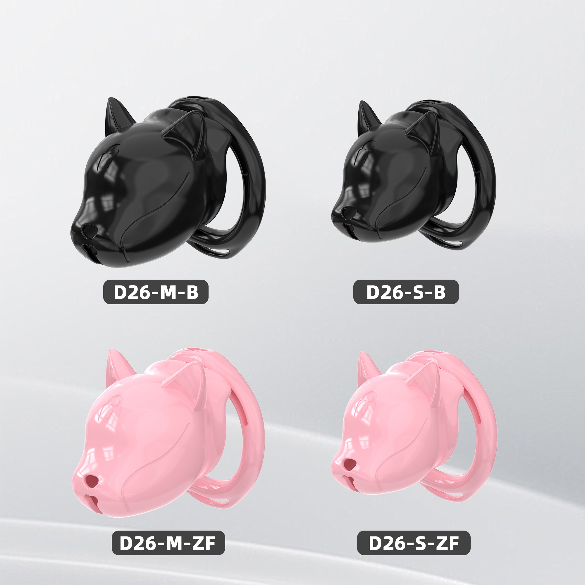 D26 Chastity Cage Set with Plastic Rings - main image