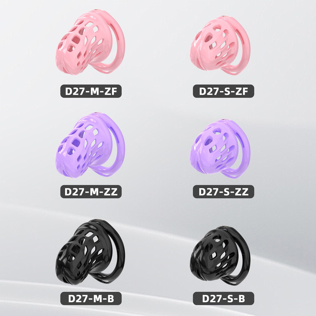 D27 Chastity Cage Set with Plastic Rings - main image