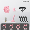 D28 Chastity Cage Set with Silicone Rings - main image
