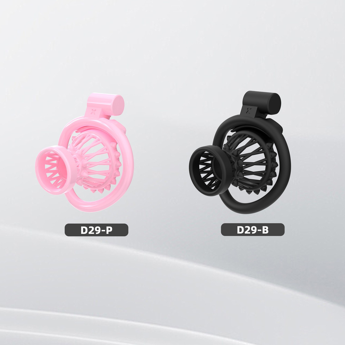 D29 Chastity Cage Set with Plastic Rings - main image