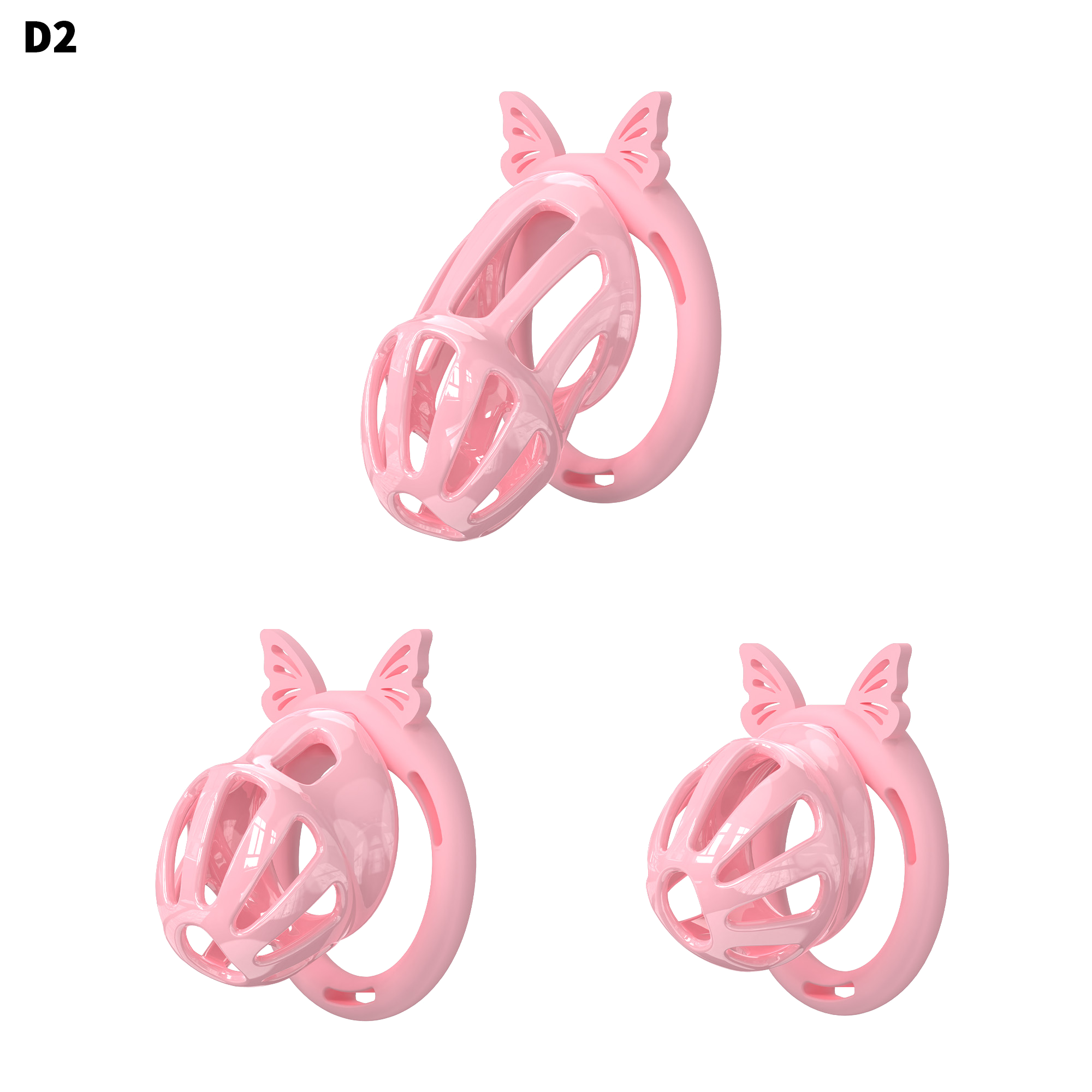 D2 Chastity Cage Set with Silicone Rings - main image