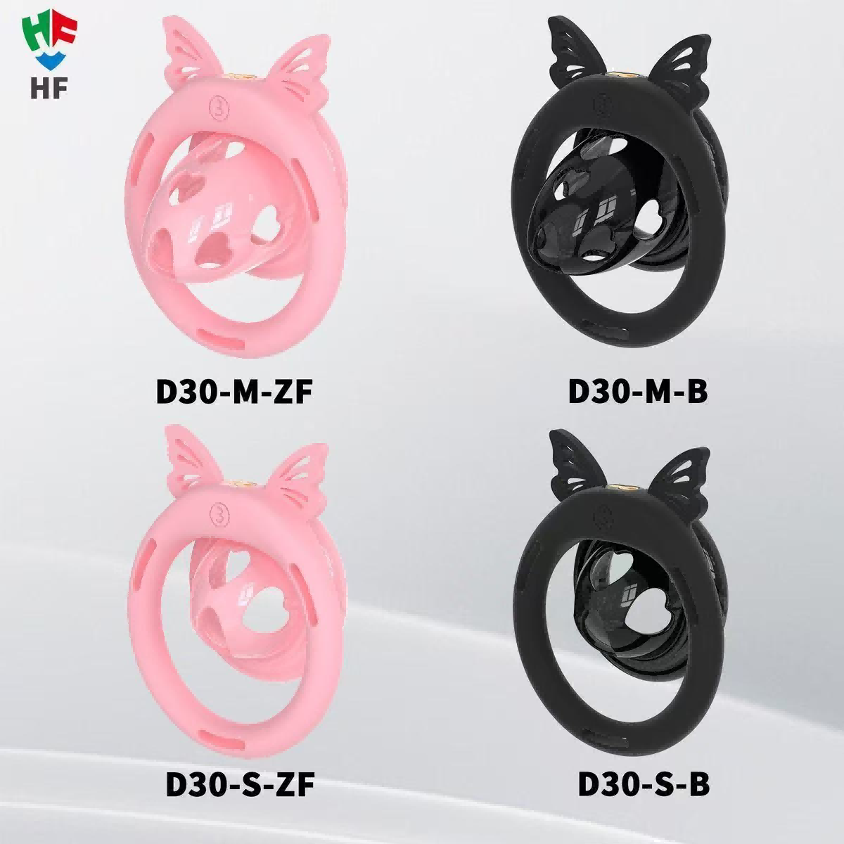 D30 Chastity Cage Set with Silicone Rings - main image