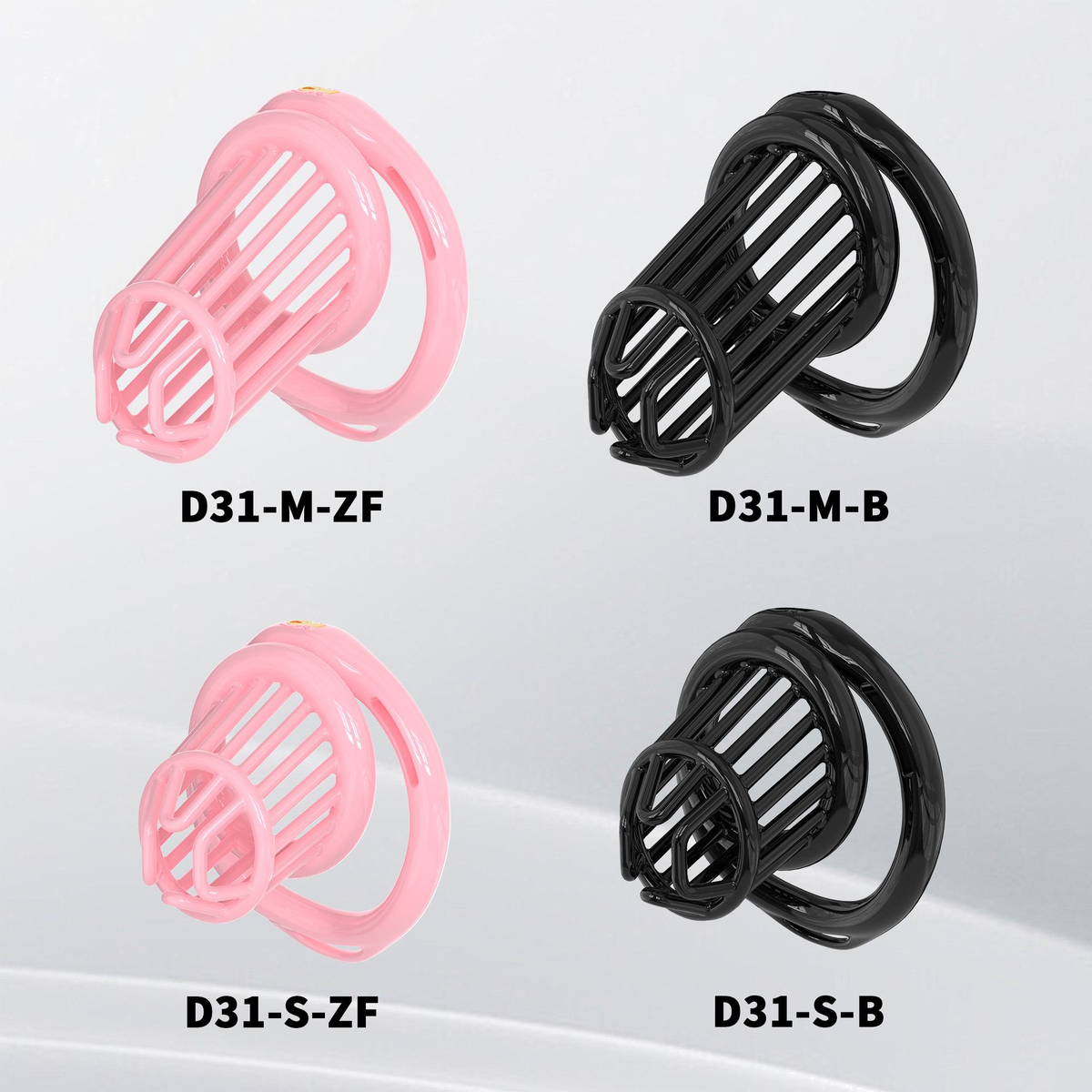 D31 Chastity Cage Set with Plastic Rings - main image