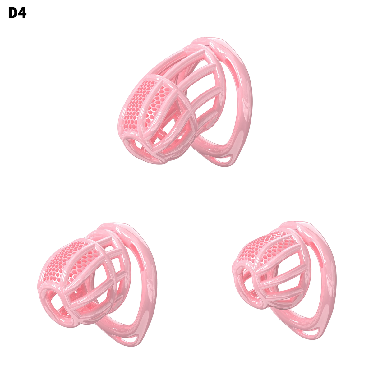 D4 Chastity Cage Set with Plastic Rings - main image