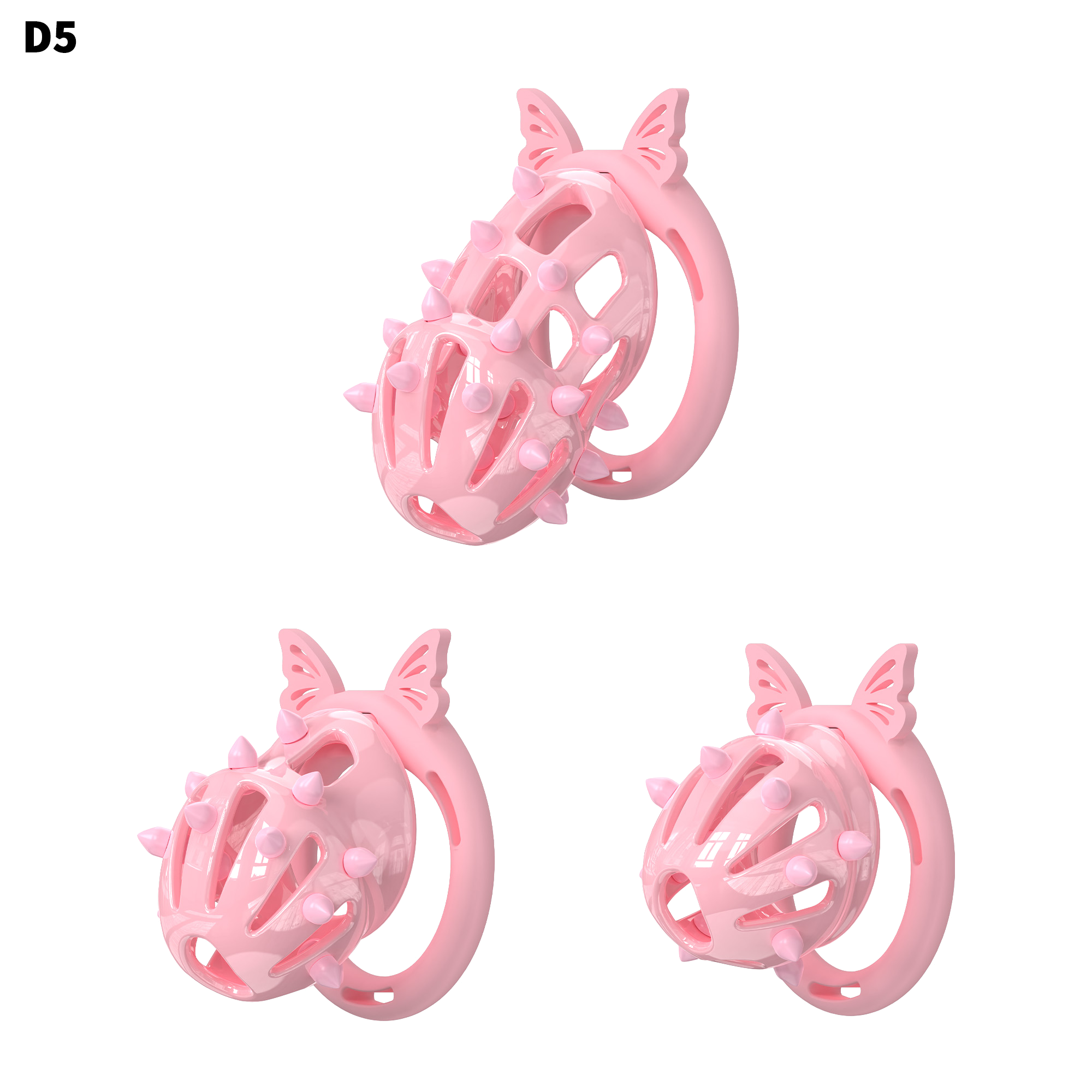 D5 Chastity Cage Set with Silicone Rings - main image